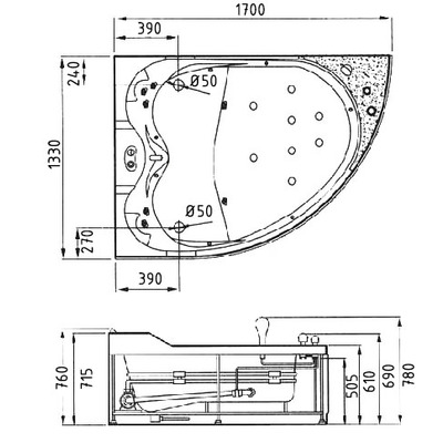 Ванна Gemy G9086 (вид 5) Ванна Gemy G9086 (фото, вид 5)