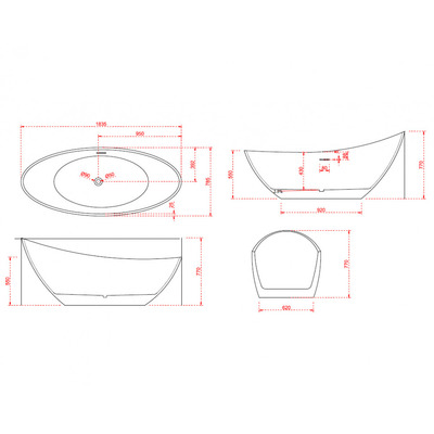 Акриловая ванна Gemy G9233 (вид 3) Акриловая ванна Gemy G9233 (фото, вид 3)