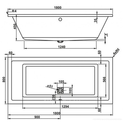 VAGNERPLAST KASANDRA 180x70 BIANCO (,  2)