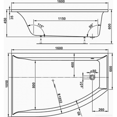  VAGNERPLAST VERONELA L 160x105 BIANCO (,  2)