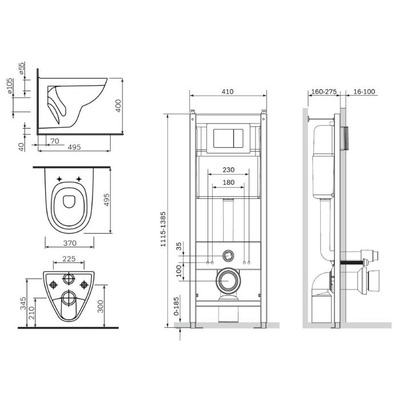 Унитаз с инсталляцией AM.PM Sense IS3741738 (вид 1) Унитаз с инсталляцией AM.PM Sense IS3741738 (фото, вид 1)