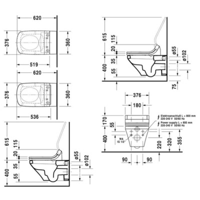 Унитаз-биде DURAVIT DuraStyle 253759-WG (вид 1) Унитаз-биде DURAVIT DuraStyle 253759-WG (фото, вид 1)
