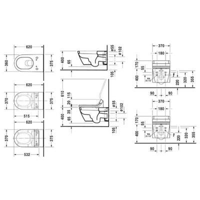 Унитаз-биде DURAVIT Starck 2 253359-WG (вид 1) Унитаз-биде DURAVIT Starck 2 253359-WG (фото, вид 1)