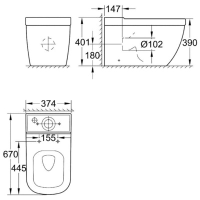 Унитаз Grohe Euro Ceramic NW0015 (вид 1) Унитаз Grohe Euro Ceramic NW0015 (фото, вид 1)