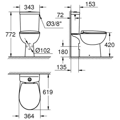 Унитаз Grohe Bau Ceramic 39496000 (вид 1) Унитаз Grohe Bau Ceramic 39496000 (фото, вид 1)