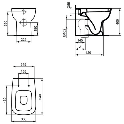 Унитаз Ideal STANDARD Esedra T281201 (вид 1) Унитаз Ideal STANDARD Esedra T281201 (фото, вид 1)