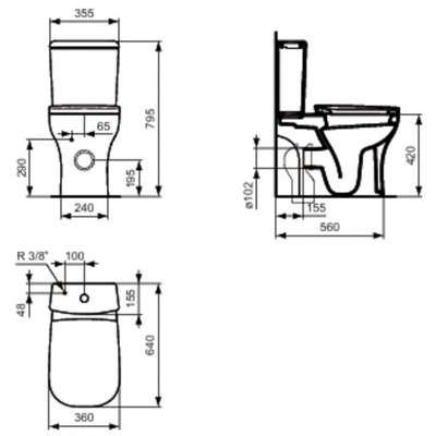 Унитаз Ideal STANDARD Active T320601 (вид 1) Унитаз Ideal STANDARD Active T320601 (фото, вид 1)
