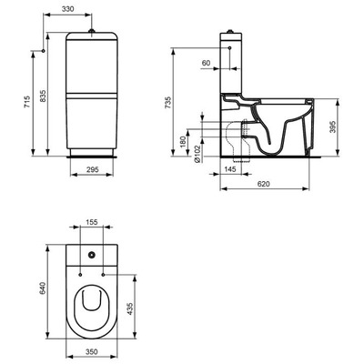 Унитаз Ideal STANDARD Moments K312801 (с сиденьем, микролифт) (вид 2) Унитаз Ideal STANDARD Moments K312801 (с сиденьем, микролифт) (фото, вид 2)