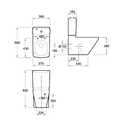  Jacob Delafon Escale 19038W-00 (,  1)