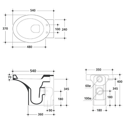 Унитаз KERASAN Cento 3516 (вид 1) Унитаз KERASAN Cento 3516 (фото, вид 1)
