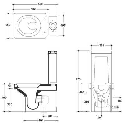 Унитаз KERASAN Cento 3522 (вид 1) Унитаз KERASAN Cento 3522 (фото, вид 1)