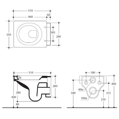 Унитаз KERASAN Cento 3514 (вид 1) Унитаз KERASAN Cento 3514 (фото, вид 1)
