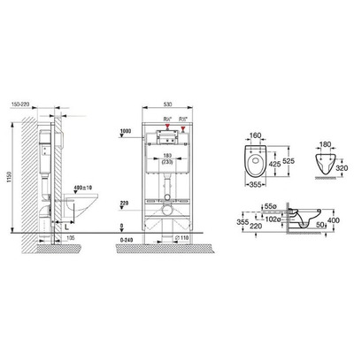 Унитаз с инсталляцией Roca Victoria 893100000 (вид 1) Унитаз с инсталляцией Roca Victoria 893100000 (фото, вид 1)