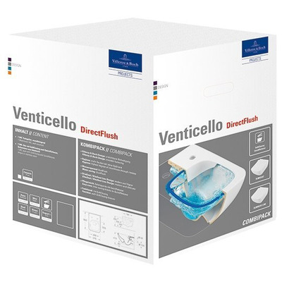 Унитаз Villeroy & Boch Venticello 4611RL01 (с сиденьем, микролифт) (вид 1) Унитаз Villeroy & Boch Venticello 4611RL01 (с сиденьем, микролифт) (фото, вид 1)