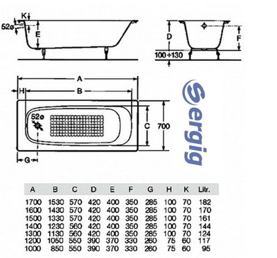 Чугунная ванна Sergig Bella 120x70 с ручками и ножками (вид 2) Чугунная ванна Sergig Bella 120x70 с ручками и ножками (фото, вид 2)