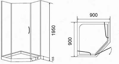 Душевое ограждение Parly ZPE91T (вид 5) Душевое ограждение Parly ZPE91T (фото, вид 5)