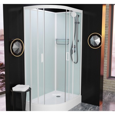 Душевая кабина Frank F412R White правосторонняя низкий поддон б/к Без крыши (вид 2) Душевая кабина Frank F412R White правосторонняя низкий поддон б/к Без крыши (фото, вид 2)