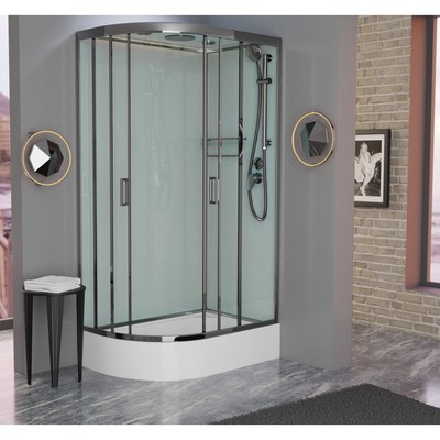 Душевая кабина Frank F412/1R Brilliant правосторонняя средний поддон (вид 1) Душевая кабина Frank F412/1R Brilliant правосторонняя средний поддон (фото, вид 1)