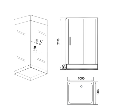 Душ.каб. GR266 (90x100x215) GROSSMAN 5 мест (вид 2) Душ.каб. GR266 (90x100x215) GROSSMAN 5 мест (фото, вид 2)