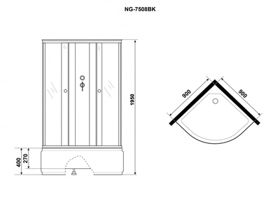 Душ.каб. Niagara Eco E90/40/TN/BK (900х900х1950) 4 места (вид 2) Душ.каб. Niagara Eco E90/40/TN/BK (900х900х1950) 4 места (фото, вид 2)
