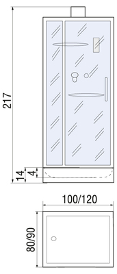 TANA 100/80 Душевая кабина с поддоном (вид 3) TANA 100/80 Душевая кабина с поддоном (фото, вид 3)