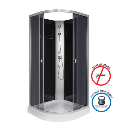 Душ.каб. Niagara Eco E90/13/TN/BK (900х900х1950) 3 места (вид 2) Душ.каб. Niagara Eco E90/13/TN/BK (900х900х1950) 3 места (фото, вид 2)