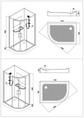 Кабина душевая ESBANO ES-115 CR левый (вид 3) Кабина душевая ESBANO ES-115 CR левый (фото, вид 3)