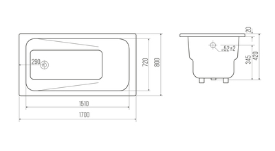 Ванна Goldman Art 170x80x42 (вид 1) Ванна Goldman Art 170x80x42 (фото, вид 1)