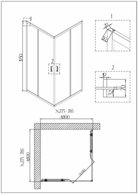   Niagara Nova NG-6888-08 BLACK (80*80*195) ,  , 1  (,  2)