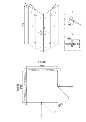   Niagara Nova NG-6813-08 BLACK (90*90*195) , , .,   (6) (,  7)