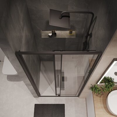 Дверь в нишу Niagara Nova NG-84-9AB (90*195) черный матовый, стекло прозрачное, 1 место (вид 5) Дверь в нишу Niagara Nova NG-84-9AB (90*195) черный матовый, стекло прозрачное, 1 место (фото, вид 5)