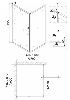 Дверь в нишу Niagara Nova NG-83-9AB (90х195) 1 место (вид 4) Дверь в нишу Niagara Nova NG-83-9AB (90х195) 1 место (фото, вид 4)