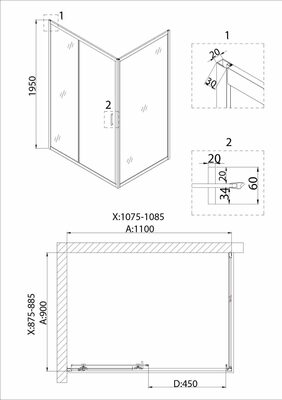 Боковая стенка Niagara Nova NG-A90 (90х195) 1 место (вид 4) Боковая стенка Niagara Nova NG-A90 (90х195) 1 место (фото, вид 4)