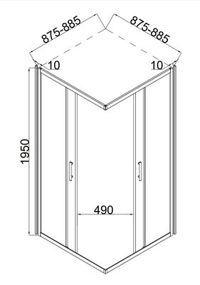 Душевой уголок Taliente TA-09092-1CP 90*90*195см (вид 3) Душевой уголок Taliente TA-09092-1CP 90*90*195см (фото, вид 3)