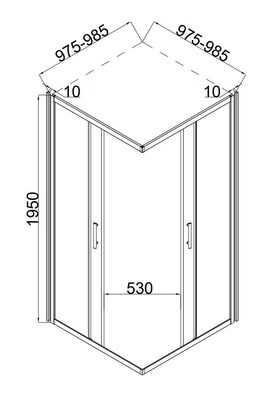 Душевой уголок Taliente TA-10102-1CB 100*100*195см (вид 3) Душевой уголок Taliente TA-10102-1CB 100*100*195см (фото, вид 3)