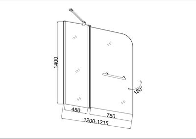 Душевая шторка на ванну Taliente TA-1214CP 120*140см (вид 2) Душевая шторка на ванну Taliente TA-1214CP 120*140см (фото, вид 2)