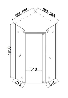 Душевой уголок Taliente TA-10103-1CB 100*100*195см (вид 3) Душевой уголок Taliente TA-10103-1CB 100*100*195см (фото, вид 3)