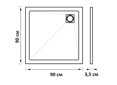 Душевой поддон из литьевого мрамора Taliente PTA-ST-90Bstone текстура Stone 90*90*3см (вид 1) Душевой поддон из литьевого мрамора Taliente PTA-ST-90Bstone текстура Stone 90*90*3см (фото, вид 1)