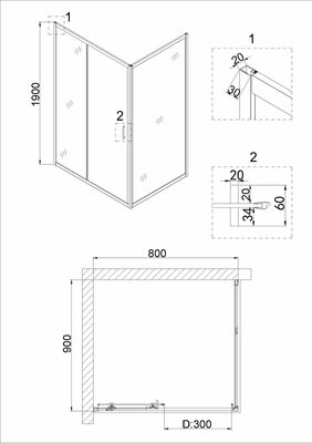   Niagara NG-82-8AB-A90B (80*90*190) ,  , 2  (,  4)