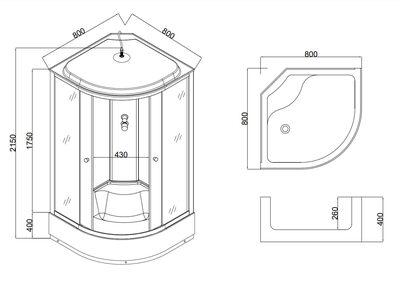 Душевая кабина без гидромассажа Taliente TA-8080G 80*80*215см (вид 1) Душевая кабина без гидромассажа Taliente TA-8080G 80*80*215см (фото, вид 1)