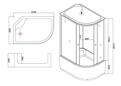 Душевая кабина без гидромассажа Taliente TA-12080G(L) 120*80*215см (вид 3) Душевая кабина без гидромассажа Taliente TA-12080G(L) 120*80*215см (фото, вид 3)