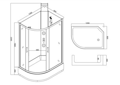 Душевая кабина с гидромассажем Taliente TA-128CB(R) 120*80*220см (вид 5) Душевая кабина с гидромассажем Taliente TA-128CB(R) 120*80*220см (фото, вид 5)