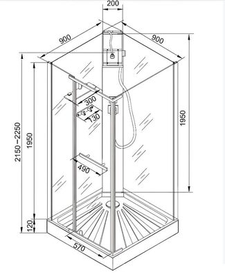   Cerutti SPA MiMi901B (90x90x215-225) (,  2)