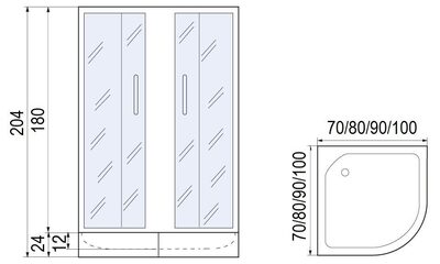 Душевое ограждение без поддона Мономах ДУ 70/180 МЗ BL (вид 2) Душевое ограждение без поддона Мономах ДУ 70/180 МЗ BL (фото, вид 2)