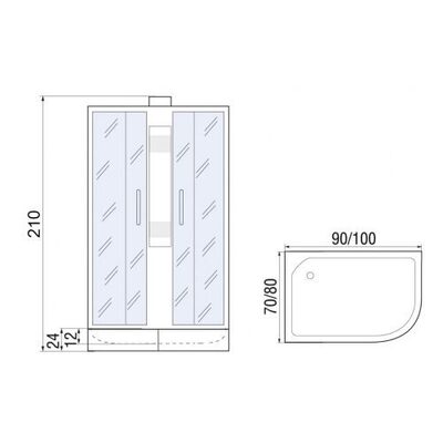 Душевая кабина River Nara 90/70/24 МТ R 90*70*210 (вид 1) Душевая кабина River Nara 90/70/24 МТ R 90*70*210 (фото, вид 1)