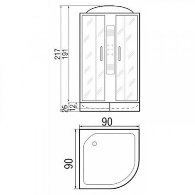 Душевая кабина River Temza 100/24 TH (вид 1) Душевая кабина River Temza 100/24 TH (фото, вид 1)