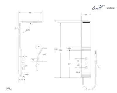 Душевая панель Cerutti SPA SELLA W CT8988 (вид 3) Душевая панель Cerutti SPA SELLA W CT8988 (фото, вид 3)