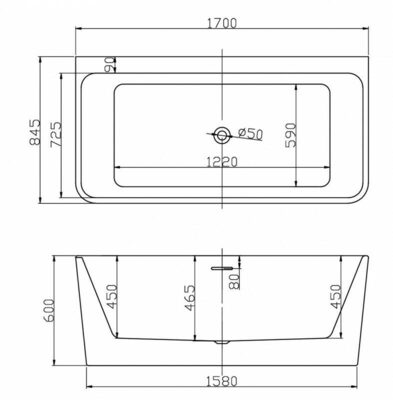 Ванна Esbano Paris`22 1700x845x600 (вид 2) Ванна Esbano Paris`22 1700x845x600 (фото, вид 2)