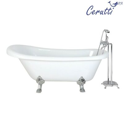 Ванна акриловая отдельностоящая Cerutti SPA CLASSIC 150 на львиных алюминиевых хромированных лапах (1570x770x740) (вид 1) Ванна акриловая отдельностоящая Cerutti SPA CLASSIC 150 на львиных алюминиевых хромированных лапах (1570x770x740) (фото, вид 1)
