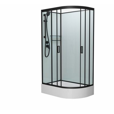 Душевая кабина Frank F412/1 L М Black без крыши (вид 1) Душевая кабина Frank F412/1 L М Black без крыши (фото, вид 1)